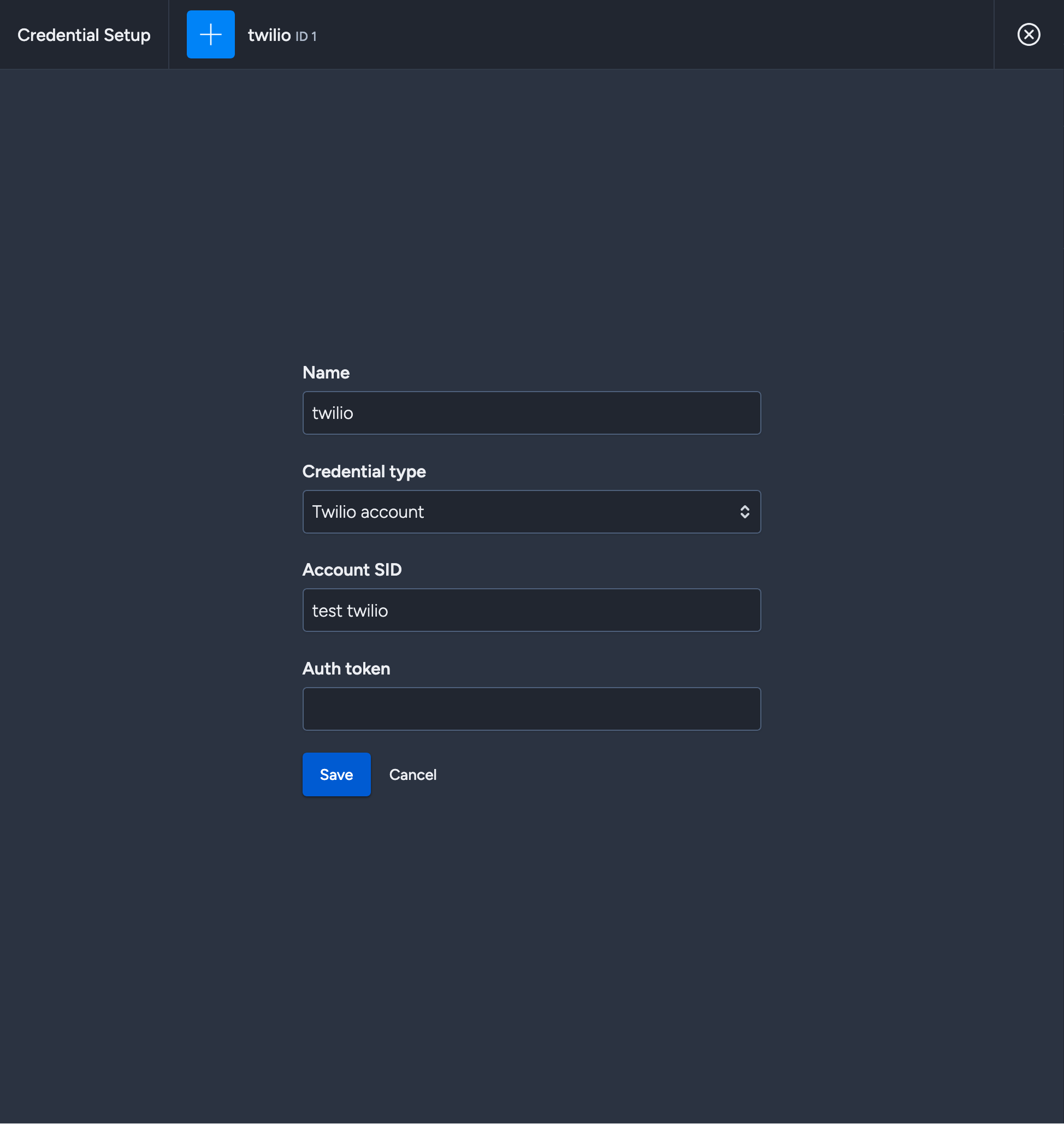 Twilio Credential Setup